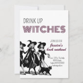 Invitation Boire des sorcières Halloween Bachelorette Week-en (Devant)