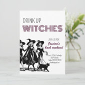 Invitation Boire des sorcières Halloween Bachelorette Week-en (Debout devant)
