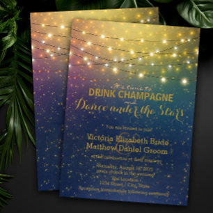 Invitation Boire du Champagne Danse sous les Étoiles Mariage