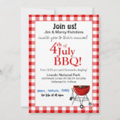 Invitation Boire et barbecue 4 juillet barbecue familial (Dos)