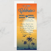 Invitation Boire et célébrer le Mariage du coucher de soleil (Devant / Derrière)