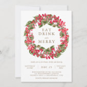 Invitation Boire et être Joyeux Fête de Vacances (Devant)