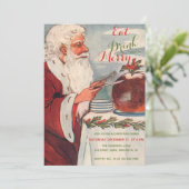 Invitation Boire et être Joyeux Père Noël Christmas Pudding P (Debout devant)