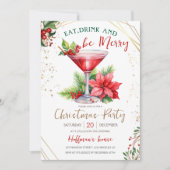 Invitation Boire et être joyeux Repas de Noël moderne (Devant)