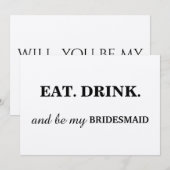 Invitation BOIRE et être mon BRIDESMAID Kraft (Devant / Derrière)