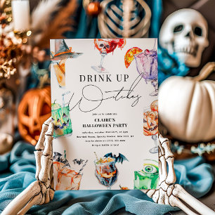 Invitation Boire Jusqu'à La Fin Sorcières Amusant Halloween P