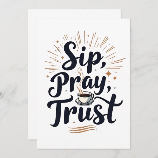 Invitation Boire Prière Confiance Café et amant de Jésus (Devant / Derrière)