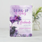 Invitation Boire Sorcières Gothique Bachelorette Itinéraire (Debout devant)