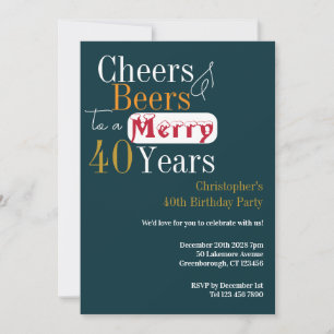 Invitation Boire un coup de Noël pour la fête des 40 ans
