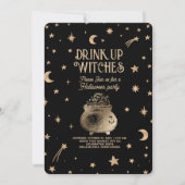 Invitation Boire vintage sorcières Céleste Halloween Party (Devant)