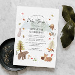 Invitation Bois Animaux Aquarelle Boys Baby shower<br><div class="desc">Créez simplement une invitation de baby shower d'animaux de bois mignons avec ce modèle qui comprend un hibou, renard, ours, écureuil, cerf, champignons et plus pour votre cottage douche à thème pour la future maman. CONSEIL : Consultez les autres articles de cette collection avec le même design pour une expérience...</div>