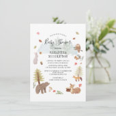 Invitation Bois Animaux Aquarelle Boys Baby shower (Debout devant)