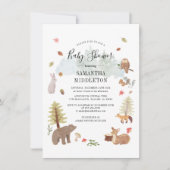 Invitation Bois Animaux Aquarelle Boys Baby shower (Devant)