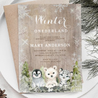 Bois Animaux artistiques Hiver Onederland Annivers