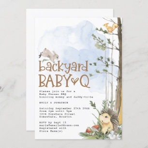 Invitation Bois Animaux Baby Q Jardin Baby shower