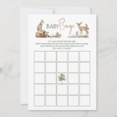 Invitation Bois Animaux Baby shower Baby Bingo Card (Devant)