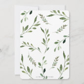 Invitation Bois Animaux Baby shower Chic Vert Neutre (Dos)