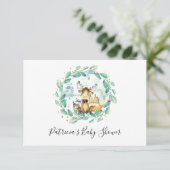 Invitation Bois Animaux Baby shower de verdure Demande de rés (Debout devant)