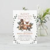 Invitation Bois Animaux & Baby shower de verdure Par Courrier (Debout devant)
