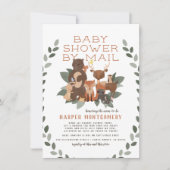 Invitation Bois Animaux & Baby shower de verdure Par Courrier (Devant)