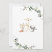 Invitation Bois Animaux Baby shower de verdure par courrier (Dos)