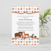 Invitation Bois Animaux Baby shower / fête d'anniversaire (Debout devant)