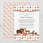 Invitation Bois Animaux Baby shower / fête d'anniversaire (Devant / Derrière)