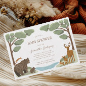 Invitation Bois Animaux Baby shower garçon
