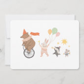 Invitation Bois Animaux Band Parade Baby shower mignon (Dos)