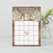 Invitation Bois Animaux BINGO Baby shower Jeu (Debout devant)