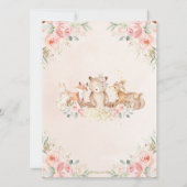 Invitation Bois Animaux Blush Floral Baby Word Scramble (Dos)