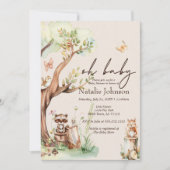 Invitation Bois Animaux Boho Oh Baby shower (Devant)