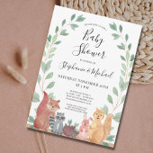 Invitation Bois Animaux Couples Baby shower