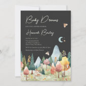 Invitation Bois Animaux de nuit Forêt Baby shower (Devant)
