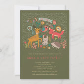 Invitation Bois Animaux Douche pour couples (Devant)