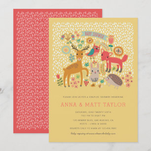 Invitation Bois Animaux Douche pour couples