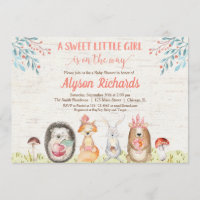 Bois animaux forêt amis fille baby shower