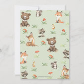 Invitation Bois Animaux Forêt Baby shower de verdure (Dos)