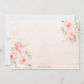 Invitation Bois Animaux Rose Floral 1er anniversaire Photo (Dos)