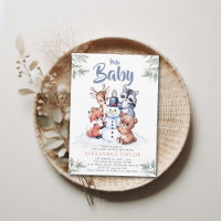 Bois Animaux Snowman Caractère Garçon Baby shower