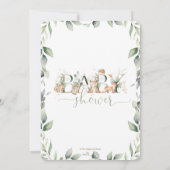 Invitation Bois Animaux Végétation Baby shower Garçon Fille (Dos)