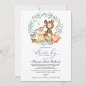 Invitation Bois Animaux Végétation Conduite Par Baby shower (Devant)