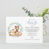 Invitation Bois Animaux Végétation Conduite Par Baby shower (Debout devant)