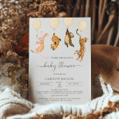 Invitation Bois Aquarelle Baby shower Kangaroo