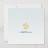 Invitation Bois Aquarelle Bunny Baby shower Turquoise clair (Dos)