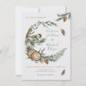 Invitation Bois Aquarelle rustique Mariage de couronne (Devant)