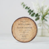Invitation Bois arbre étable code QR tout en un mariage (Debout devant)