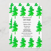 Invitation Bois Arbres À feuillage persistant Baby shower col (Devant / Derrière)