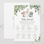 Invitation Bois Baby shower Bébé Animaux Jeu 5x7 (Devant / Derrière)