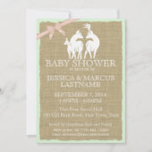 Invitation Bois Baby shower cerfs et burlap (Devant)